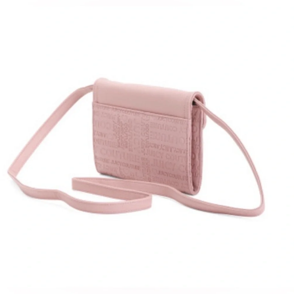 NWT Juicy Couture Taffy Pink Crossbody & Card Case Set Heart Logo Gift Box